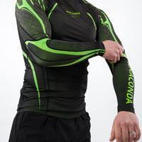 Anaconda Evolution Long Sleeve Rashguard in Black & Green for BJJ