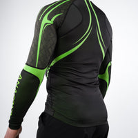 Anaconda Evolution Long Sleeve Rashguard in Black & Green for BJJ