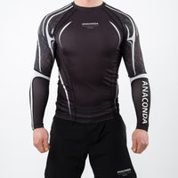 Anaconda Long Sleeve Fighter Rashguard Black White for MMA Training