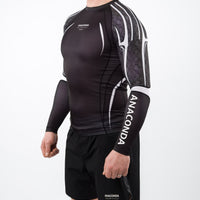 Anaconda Long Sleeve Fighter Rashguard Black White for MMA Training