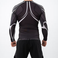 Anaconda Long Sleeve Fighter Rashguard Black White for MMA Training