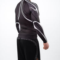Anaconda Long Sleeve Fighter Rashguard Black White for MMA Training