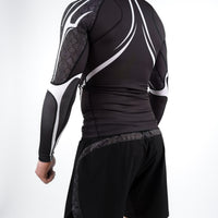 Anaconda Long Sleeve Fighter Rashguard Black White for MMA Training