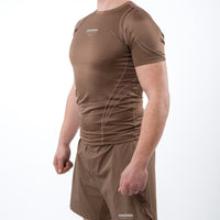 Anaconda Short Sleeve Fighter Rashguard in Brown for MMA Training