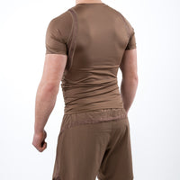 Anaconda Short Sleeve Fighter Rashguard in Brown for MMA Training