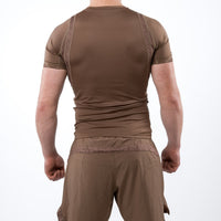 Anaconda Short Sleeve Fighter Rashguard in Brown for MMA Training