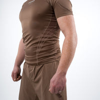 Anaconda Short Sleeve Fighter Rashguard in Brown for MMA Training